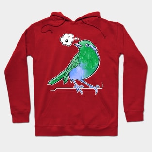 green and blue songbird Hoodie